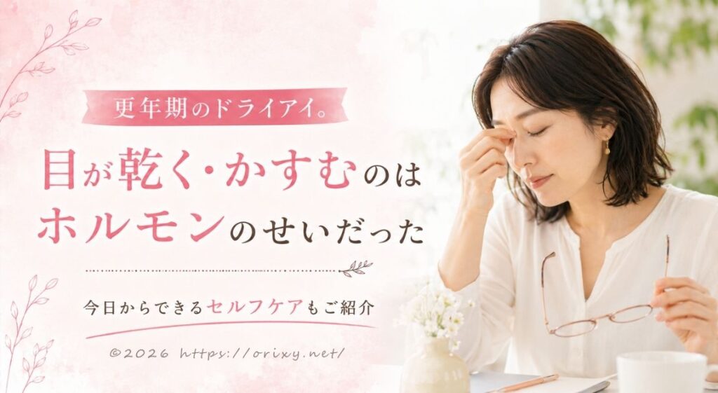 更年期のドライアイに悩む40代女性のイメージ